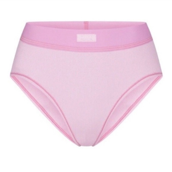 SKIMS Other - NWT Skims Cotton Rib Mid-Rise Brief Bubble Gum Pink Size XS